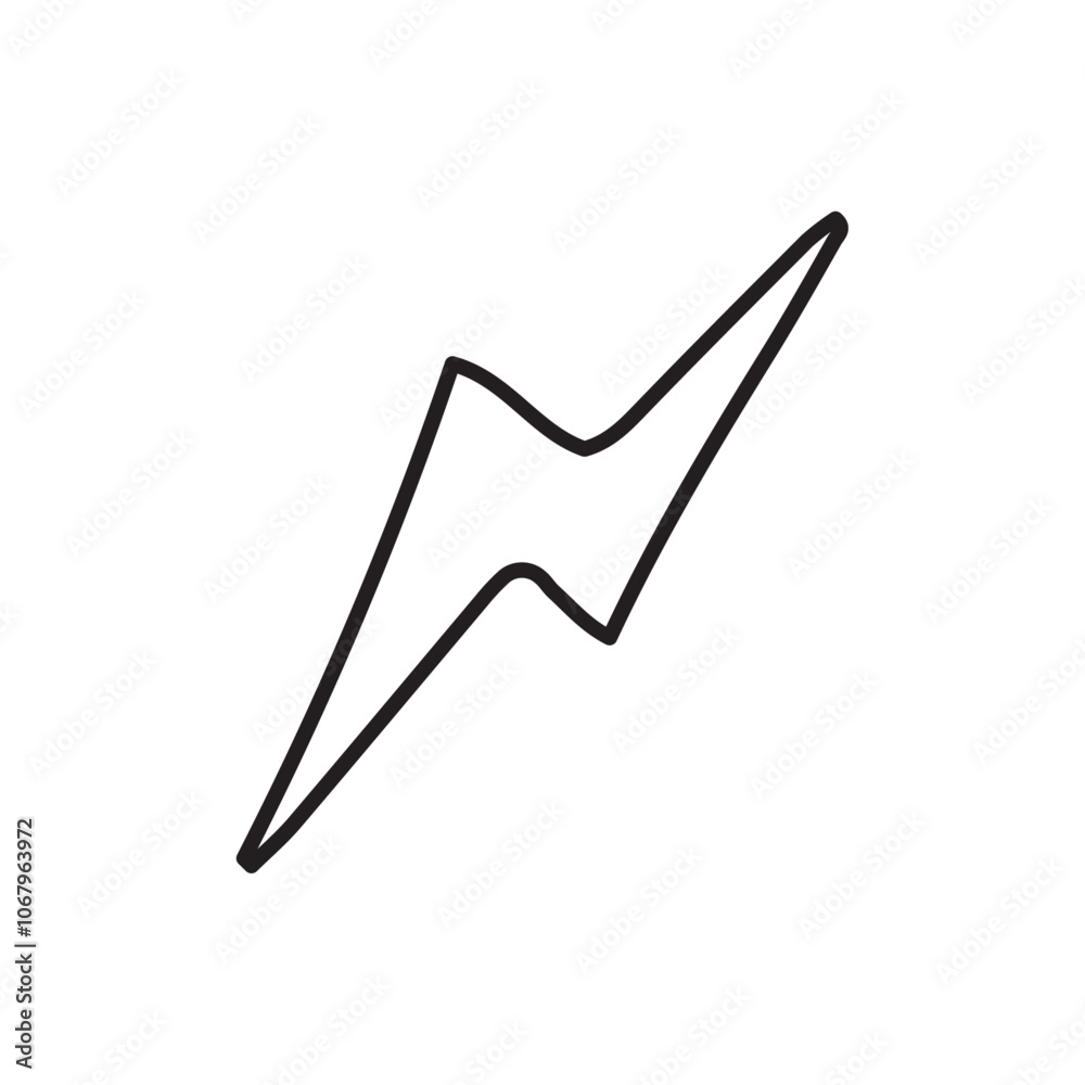Poster lightening bolt icon outline vector for web ui