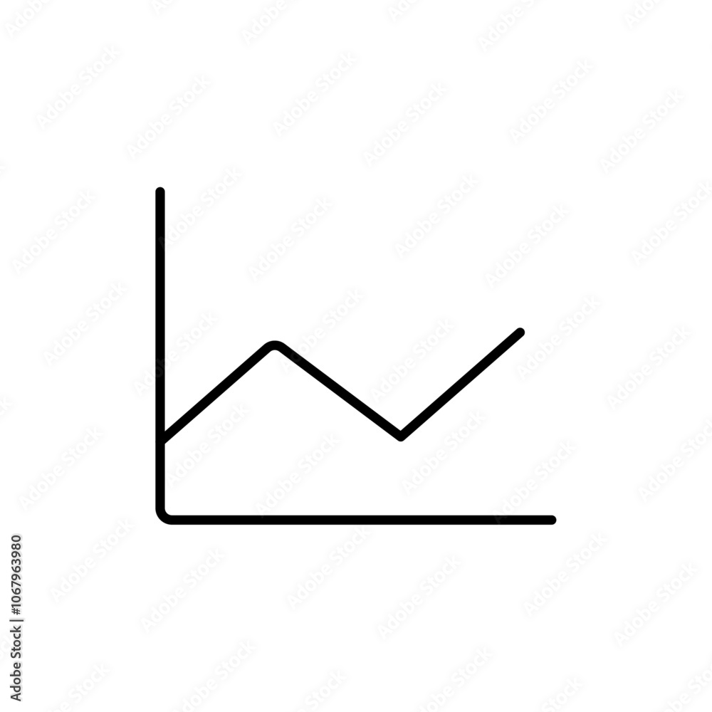 Poster Line chart icon Outline vector for web ui