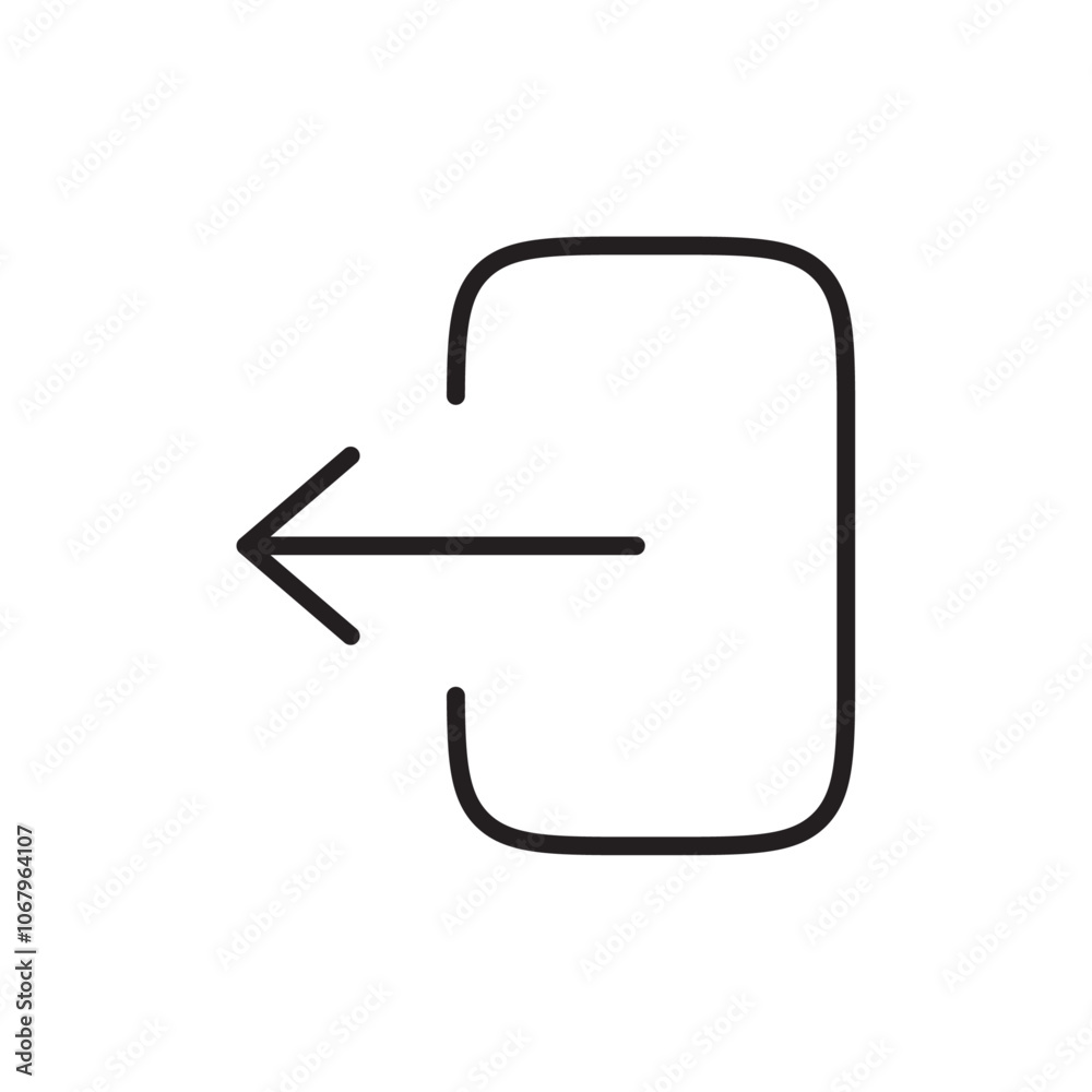 Fototapete logout icon outline vector for web ui