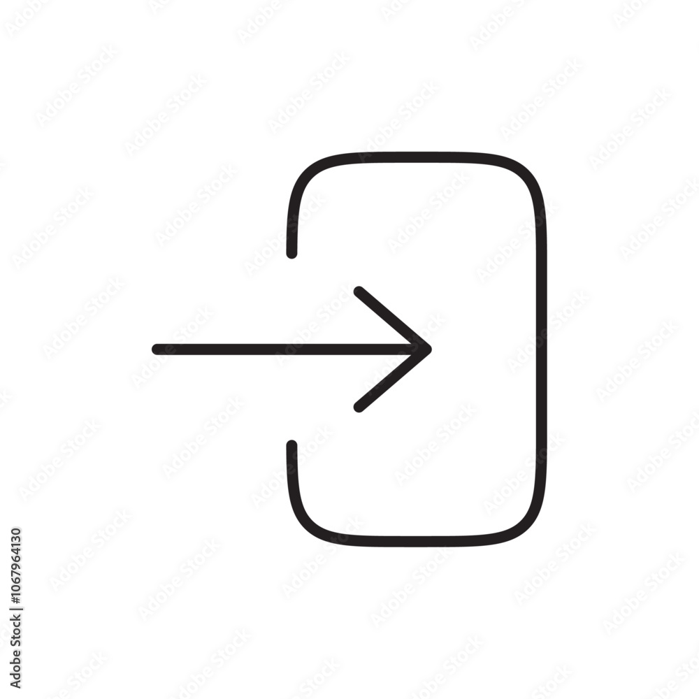 Poster Login icon Outline vector for web ui