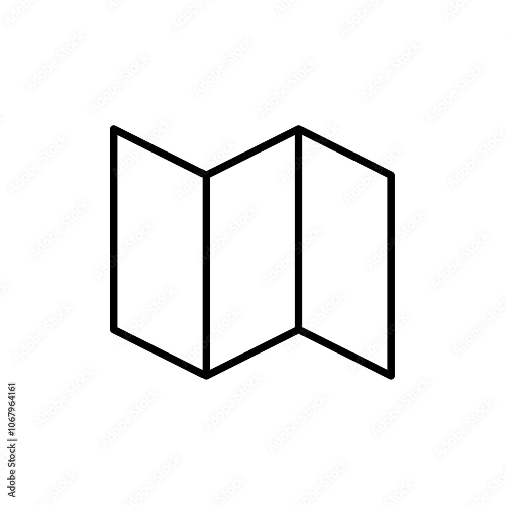 Poster Map icon Outline vector for web ui