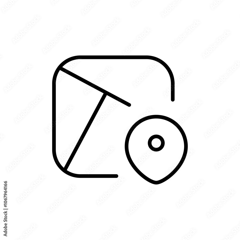 Poster Map icon Outline vector for web ui