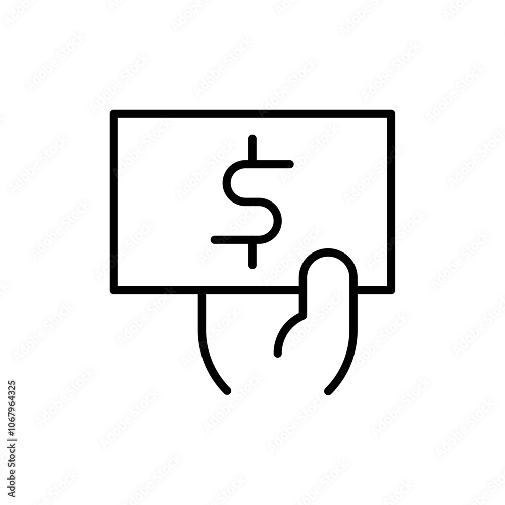 Poster money donation icon outline vector for web ui