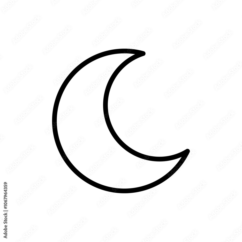 Aufkleber Moon icon Outline vector for web ui