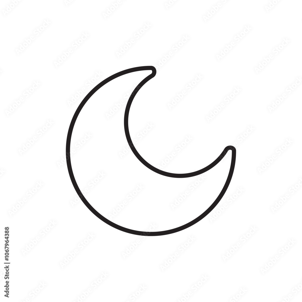 Poster Moon icon Outline vector for web ui
