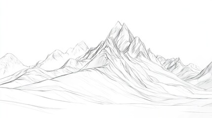  Abstract mountain landscape polygonal sketch outline background