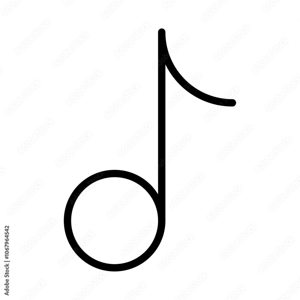 Poster Music note icon Outline vector for web ui