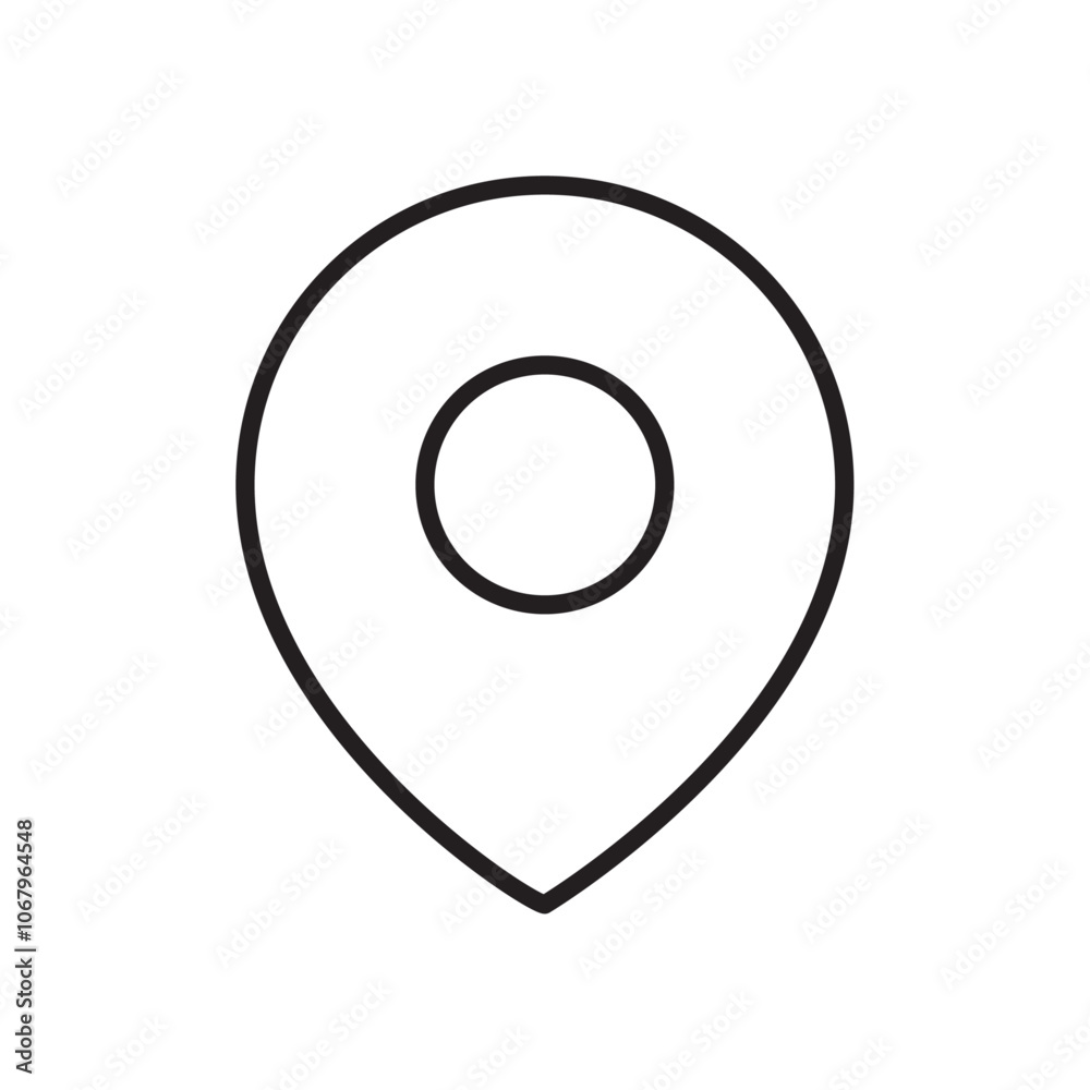 Poster Navigation pin icon Outline vector for web ui