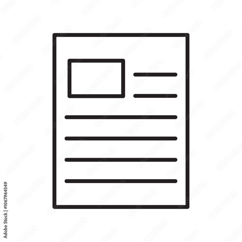 Poster News icon Outline vector for web ui