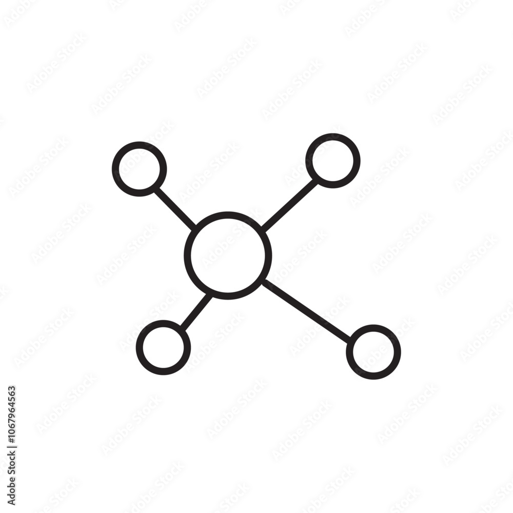 Poster Network icon Outline vector for web ui