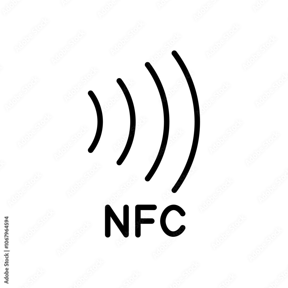 Aufkleber NFC icon Outline vector for web ui