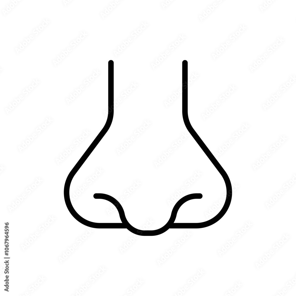 Poster Nose icon Outline vector for web ui