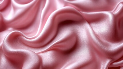 Obraz premium Smooth, elegant textures of pink silk or satin adorn the surface of a face cream or body lotion background for skincare and cosmetic products.