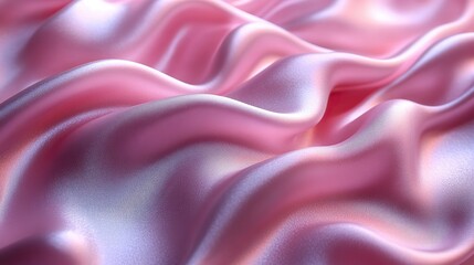 Fototapeta premium Smooth, elegant textures of pink silk or satin adorn the surface of a face cream or body lotion background for skincare and cosmetic products.