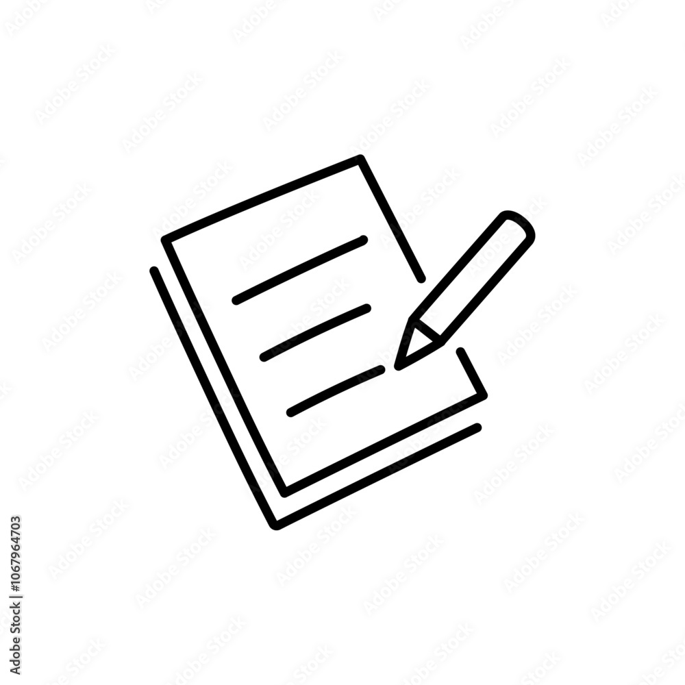 Aufkleber Notepad icon Outline vector for web ui