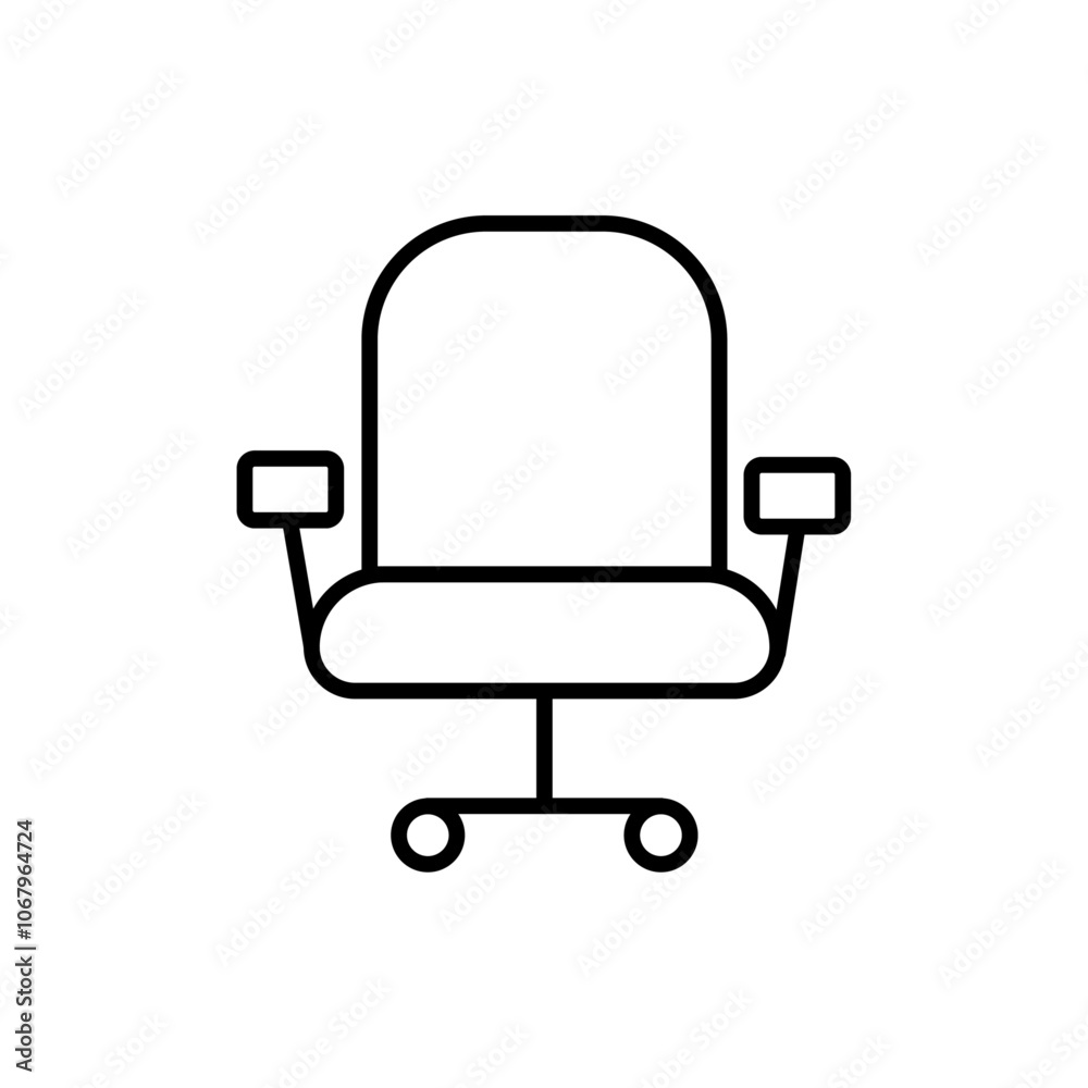 Poster Office chair icon Outline vector for web ui