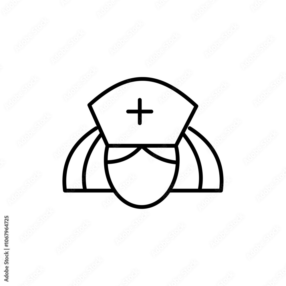 Poster nurse icon outline vector for web ui