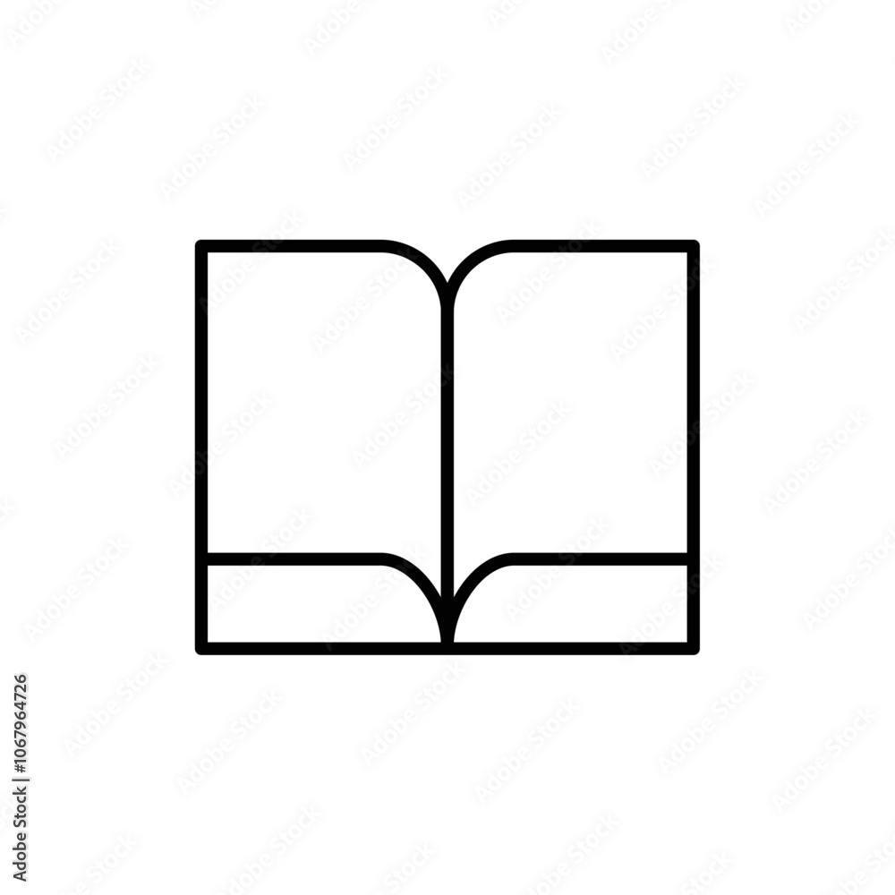 Poster open book icon outline vector for web ui