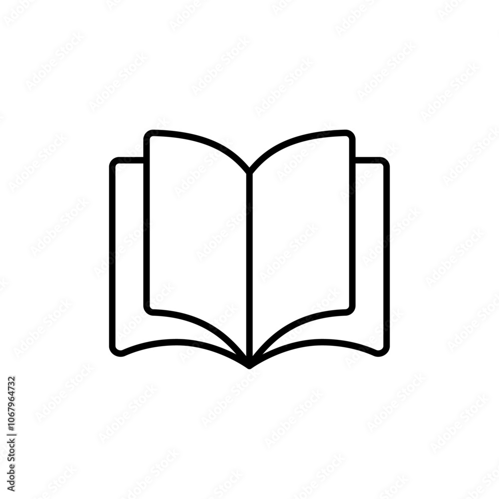 Poster Open book icon Outline vector for web ui