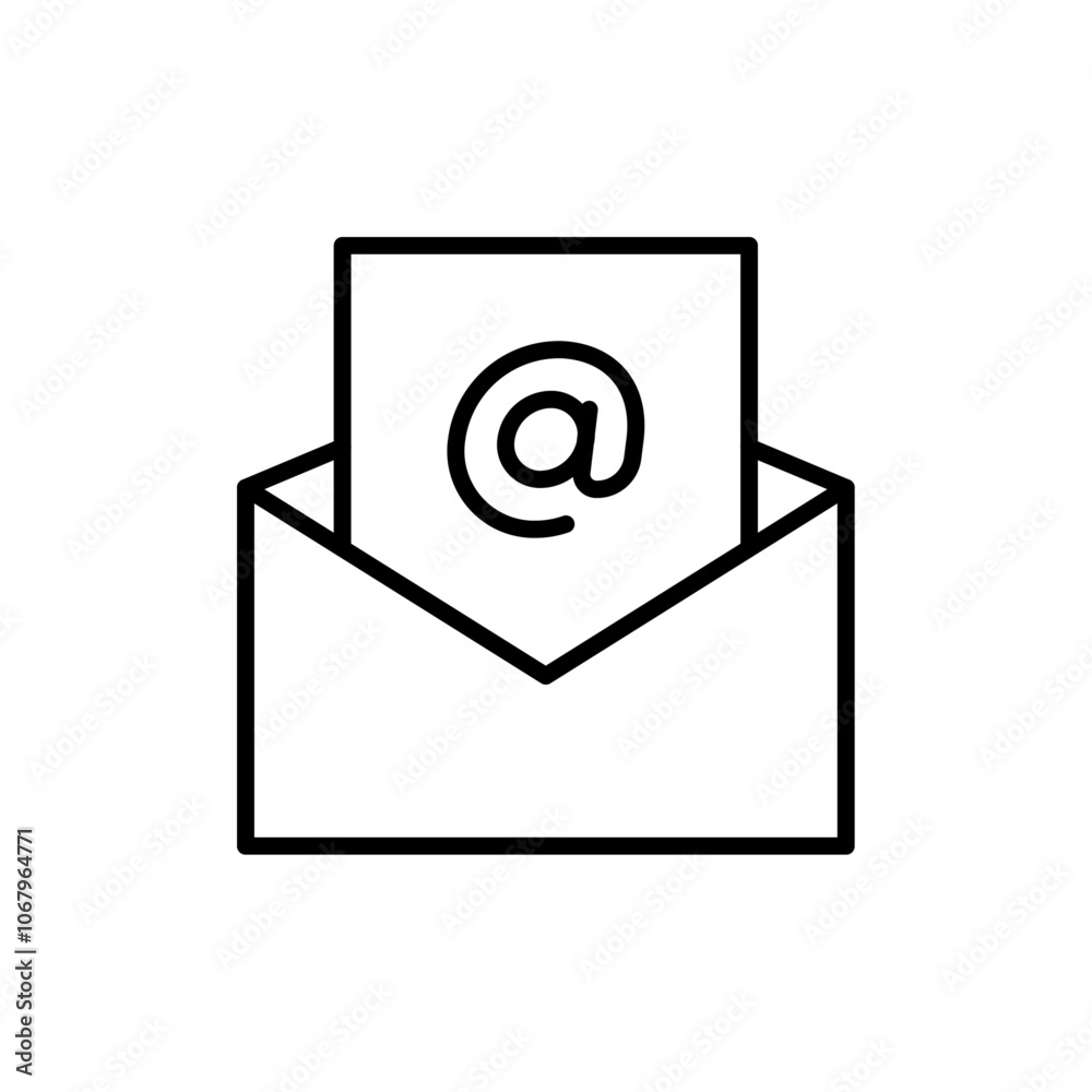 Poster Open email icon Outline vector for web ui