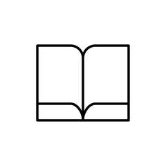 Open Book icon Outline vector for web ui