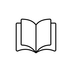 Open book icon Outline vector for web ui