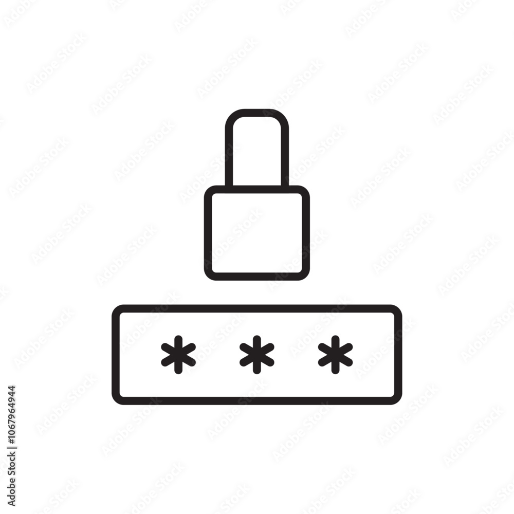 Poster Password icon Outline vector for web ui