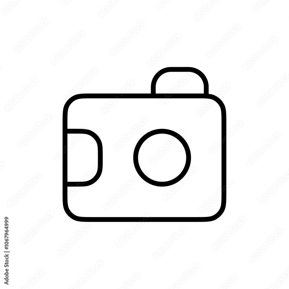 Poster Photo Camera icon Outline vector for web ui