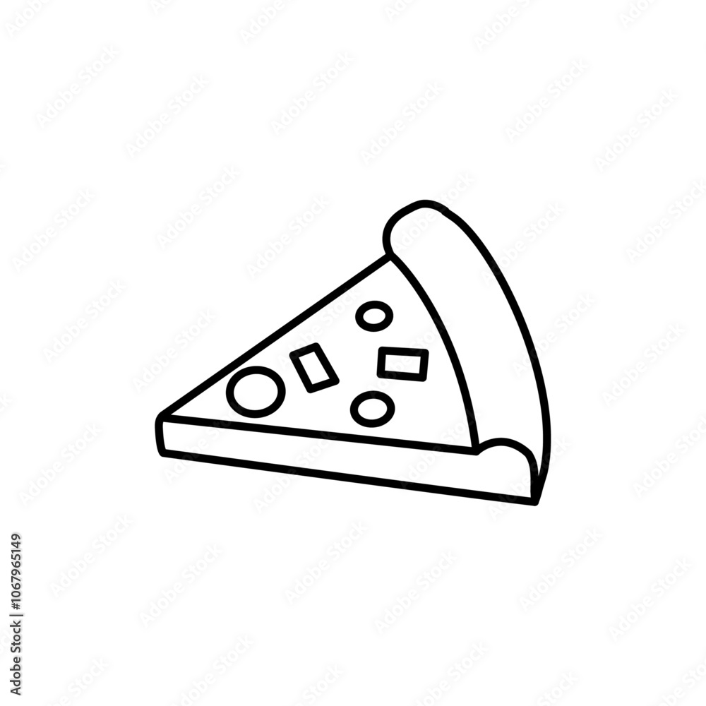 Poster Pizza icon Outline vector for web ui