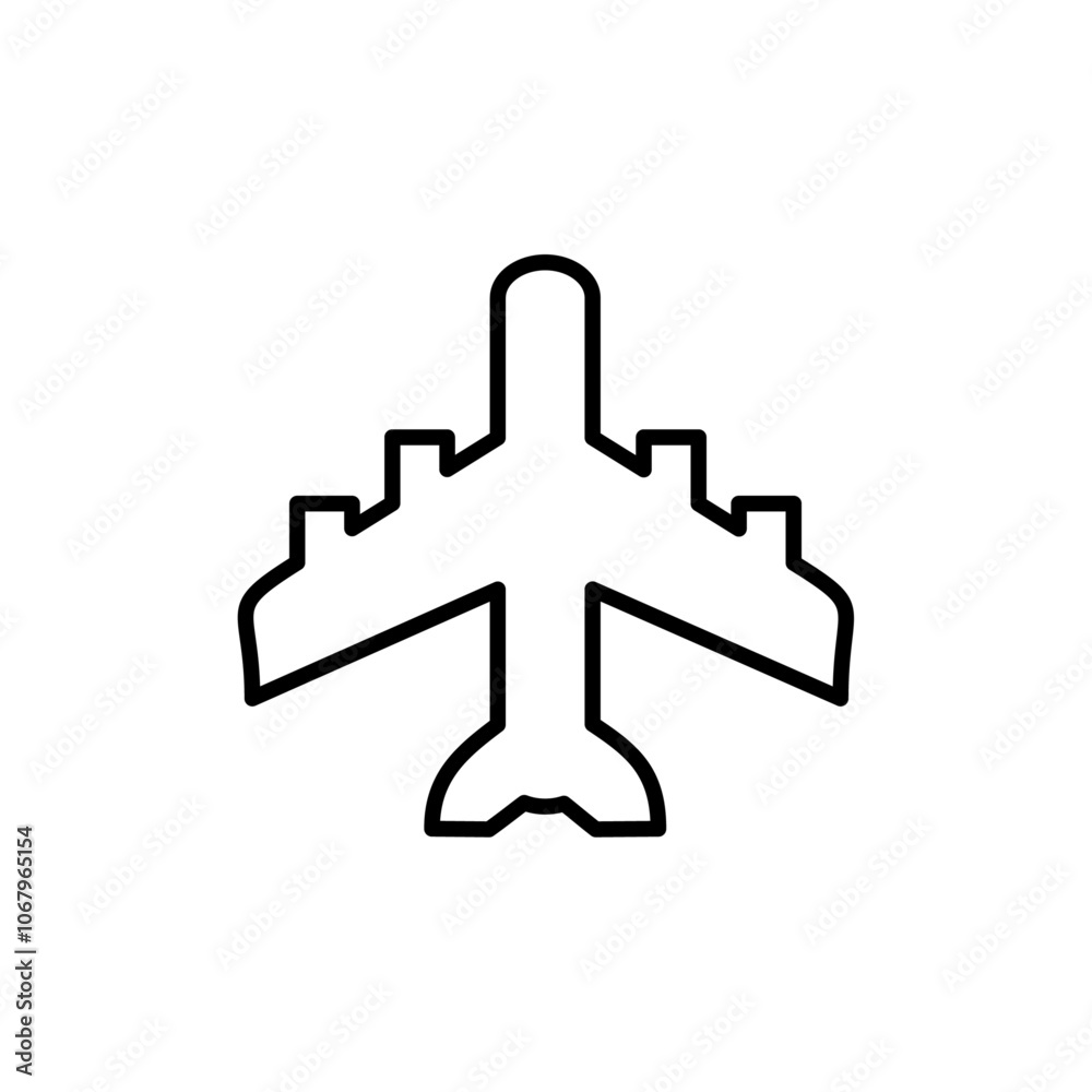 Aufkleber Plane icon Outline vector for web ui