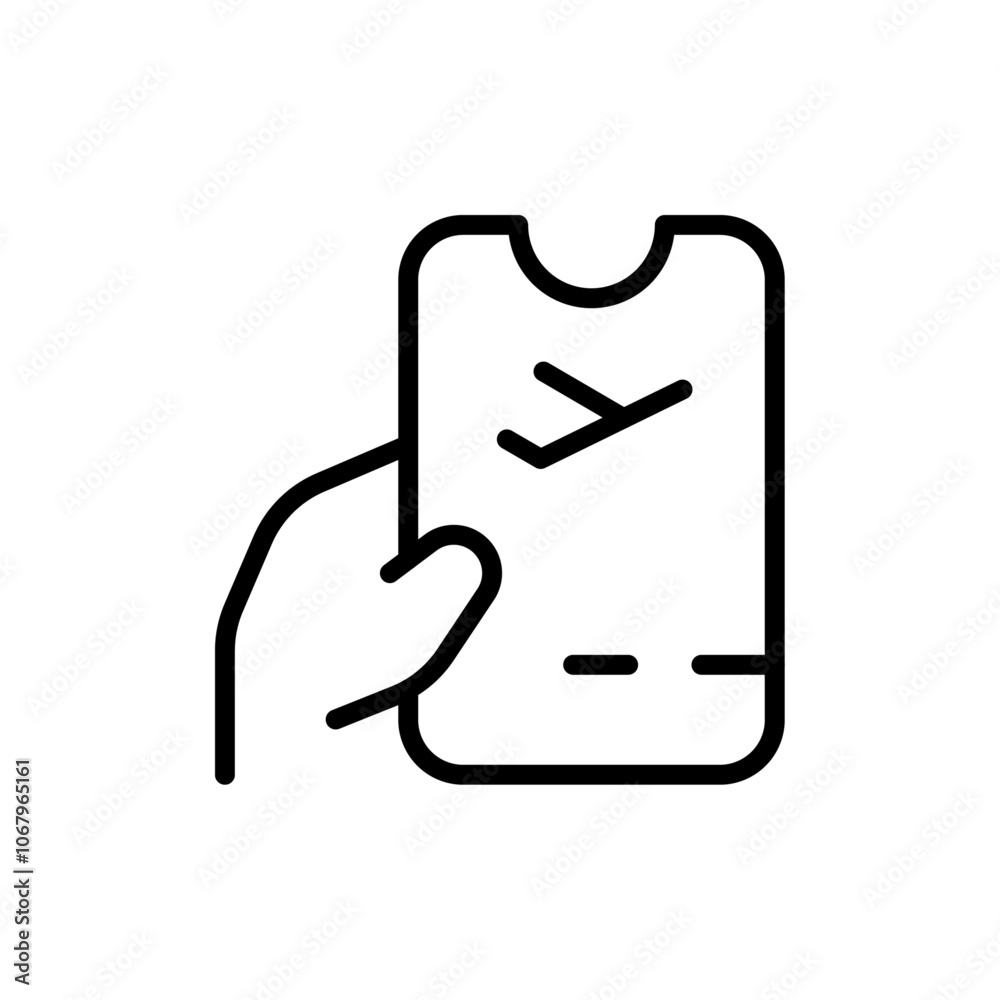 Poster Plane Ticket icon Outline vector for web ui