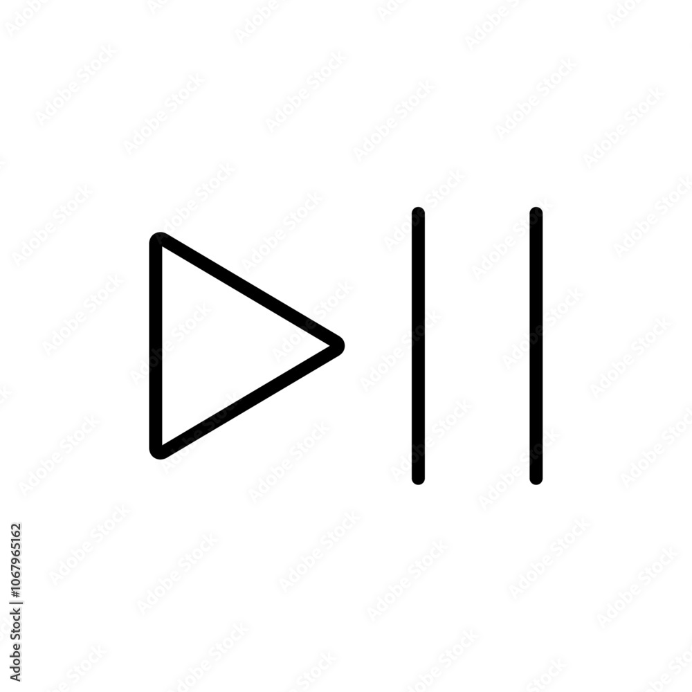Poster Play pause icon Outline vector for web ui