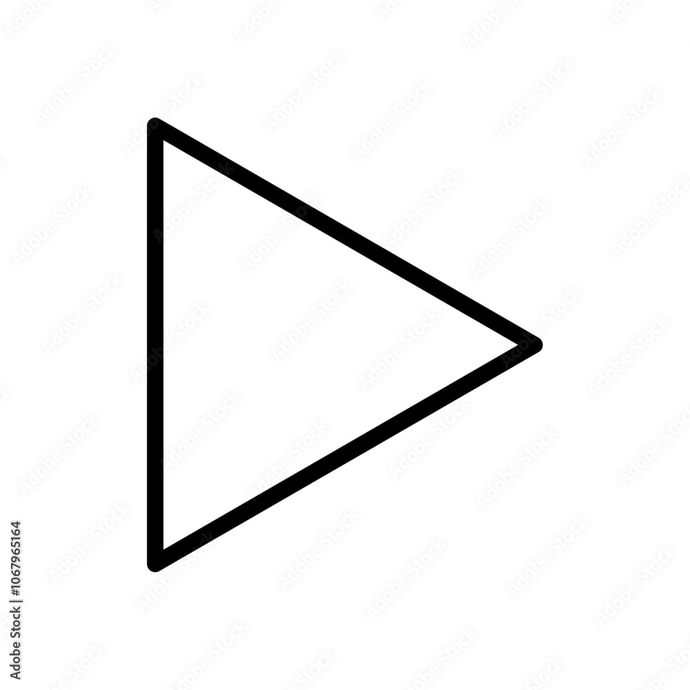 Poster Play button icon Outline vector for web ui