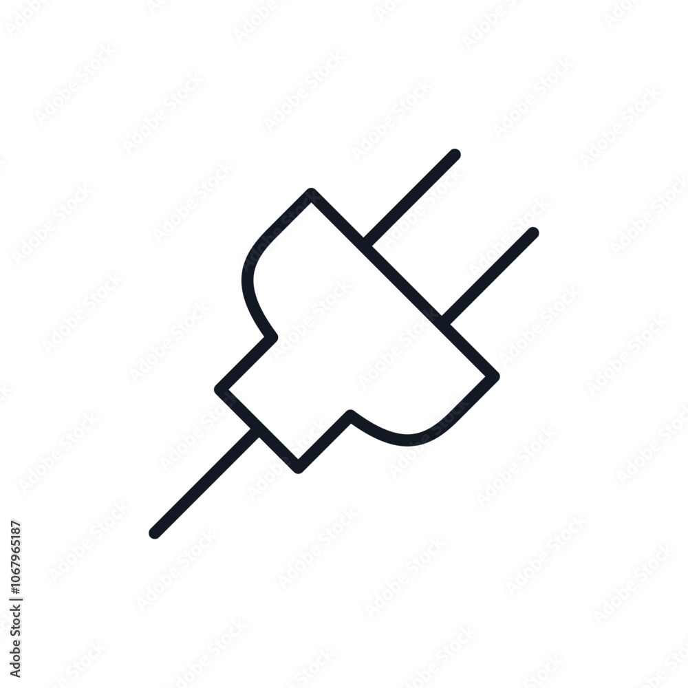 Aufkleber Plug icon Outline vector for web ui