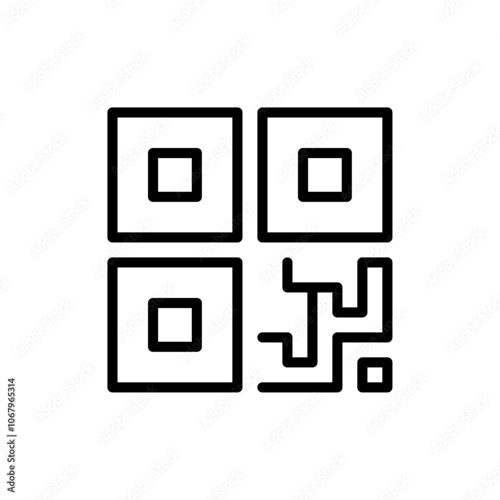 Poster QR code icon Outline vector for web ui