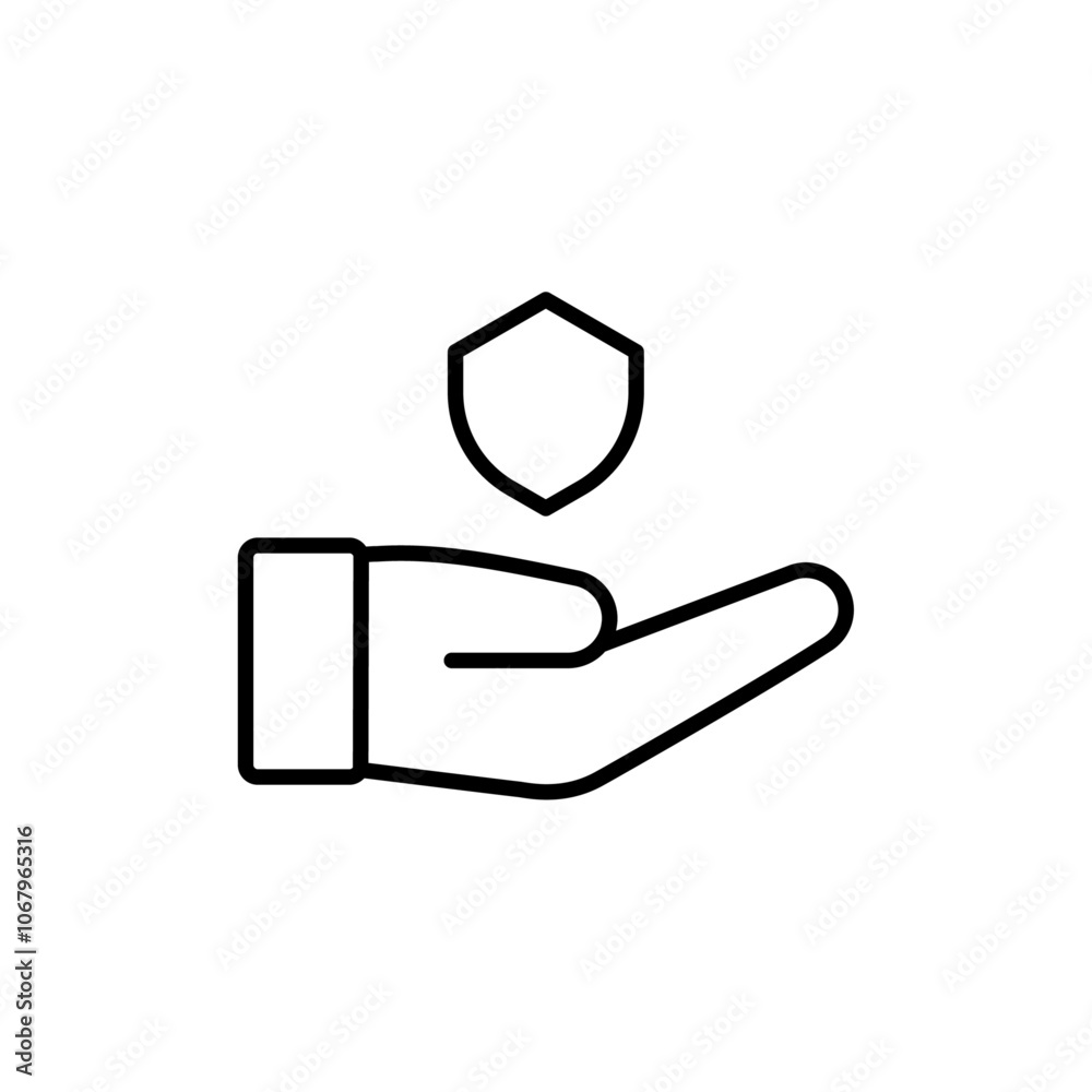 Poster Protection icon Outline vector for web ui