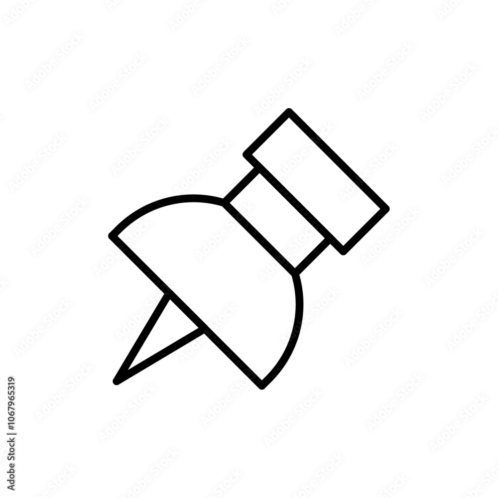 Poster push pin icon outline vector for web ui