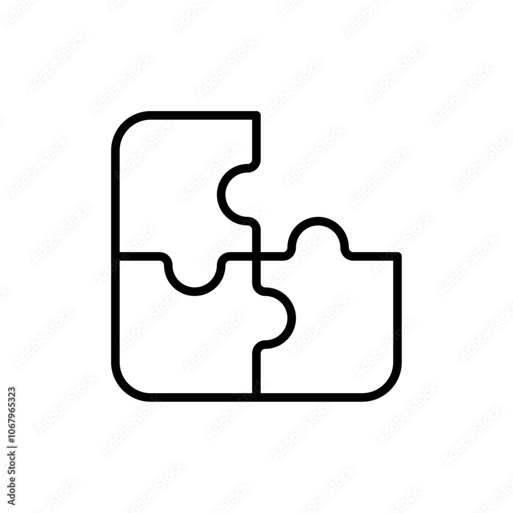 Aufkleber Puzzle icon Outline vector for web ui