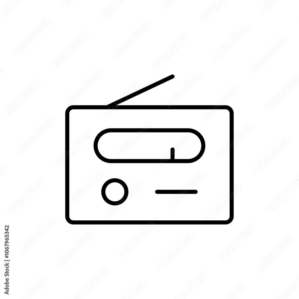 Aufkleber radio icon outline vector for web ui