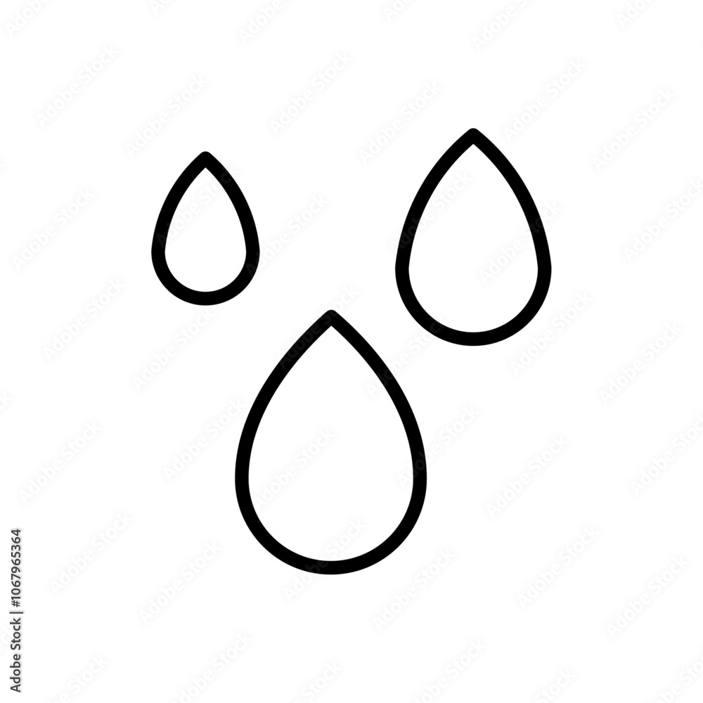 Poster raindrops icon outline vector for web ui