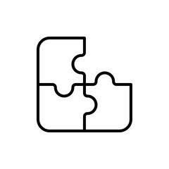 Puzzle icon Outline vector for web ui