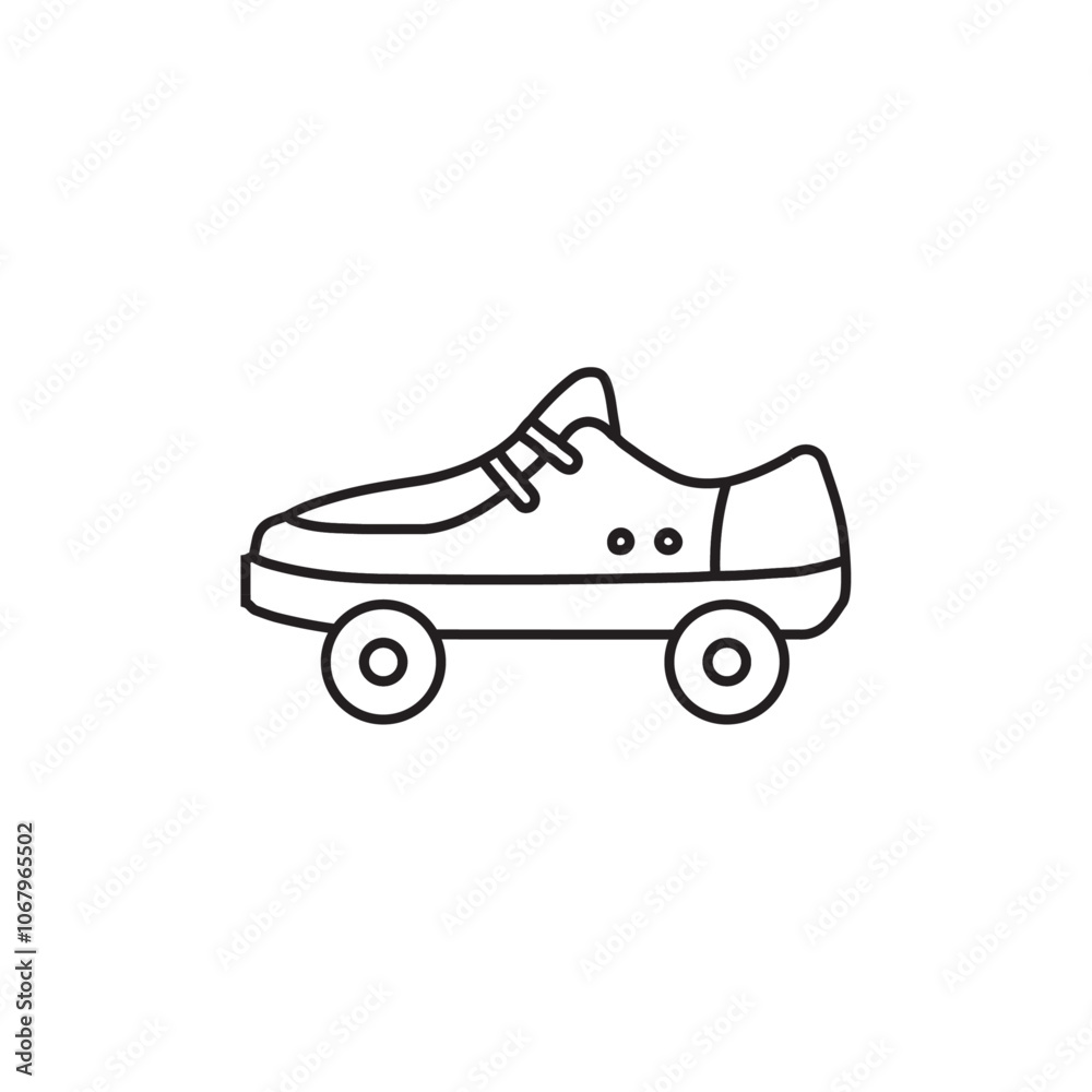 Aufkleber Roller skates icon Outline vector for web ui