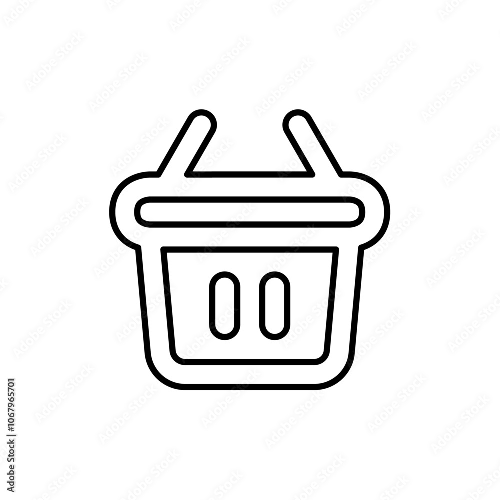 Poster shopping basket icon outline vector for web ui