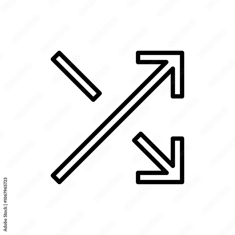 Aufkleber shuffle icon outline vector for web ui