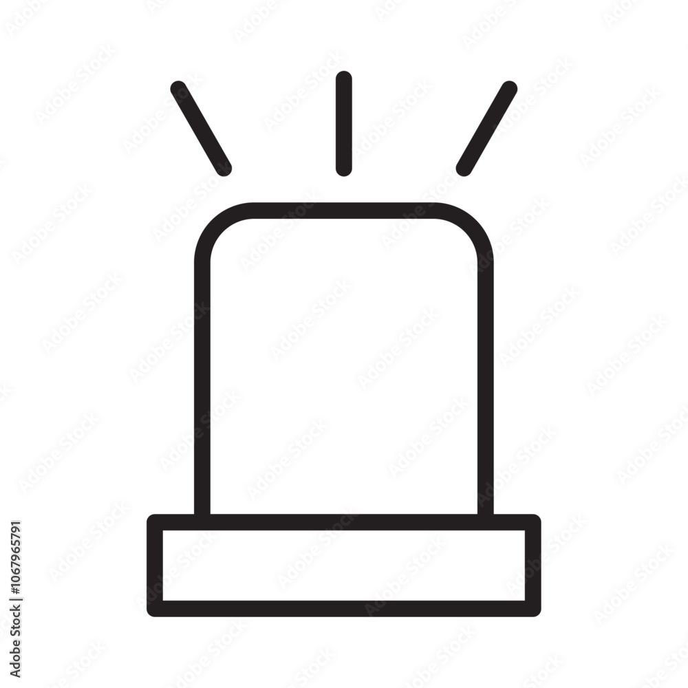 Poster Siren icon Outline vector for web ui