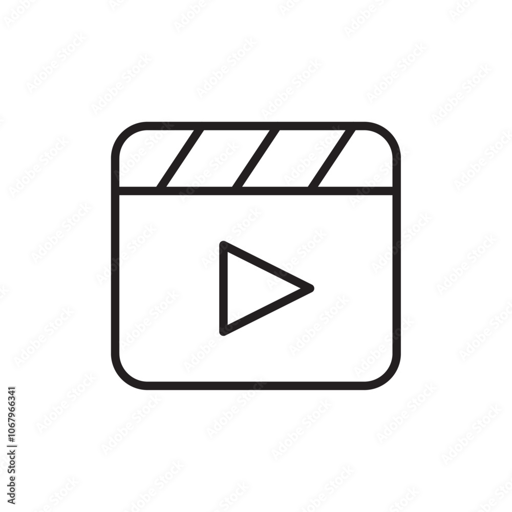 Poster video icon outline vector for web ui