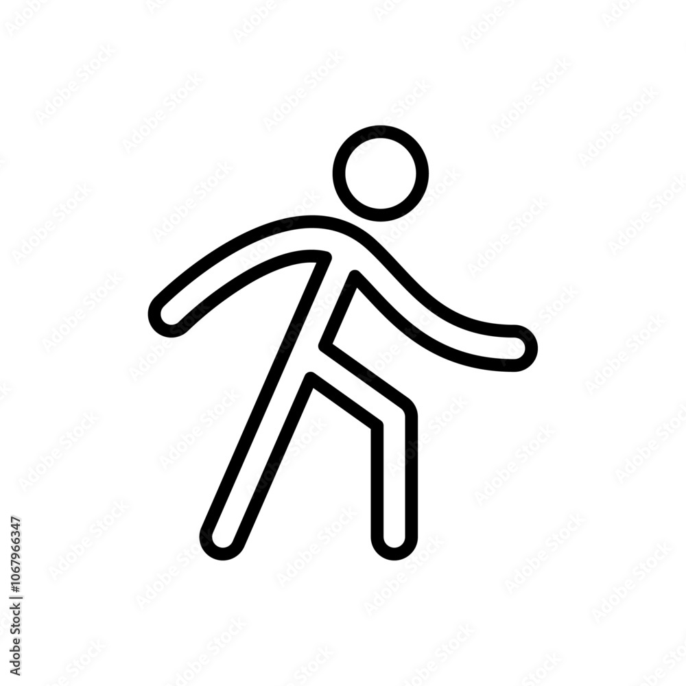 Poster Walk icon Outline vector for web ui