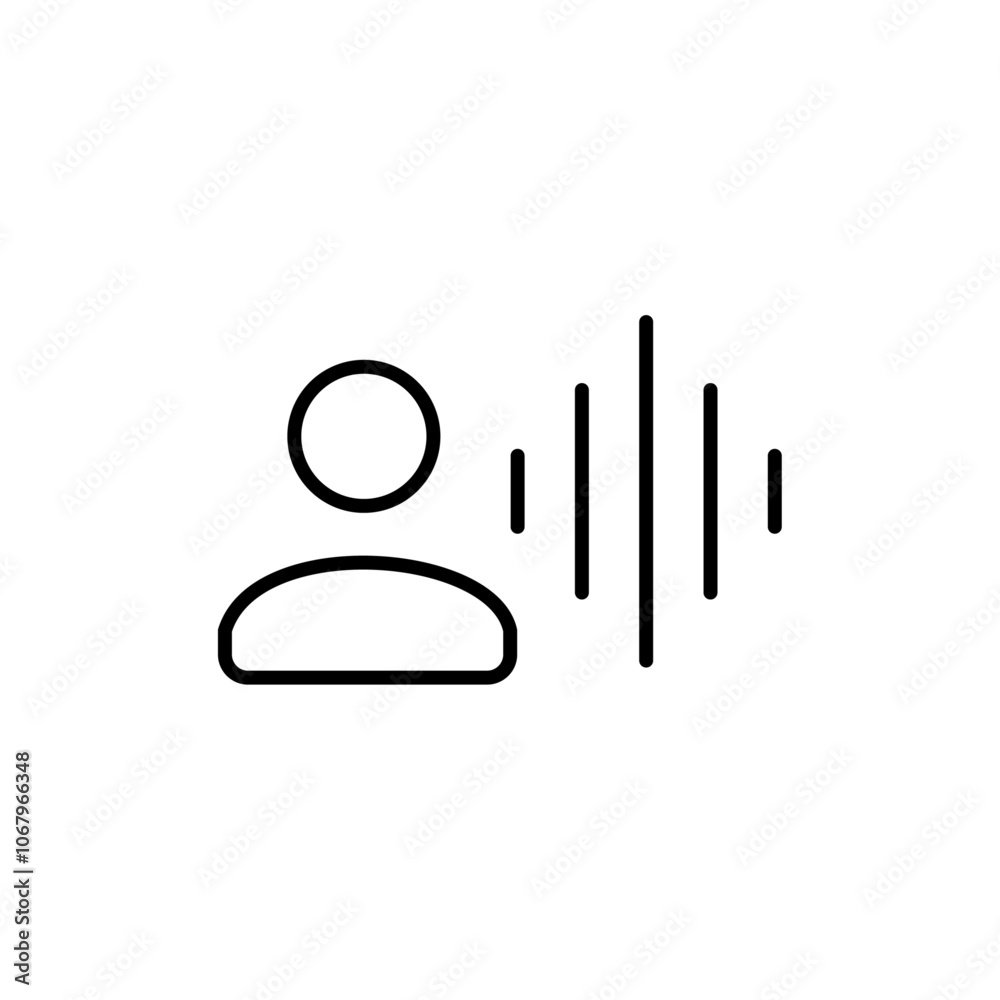 Leinwandbilder voice icon outline vector for web ui