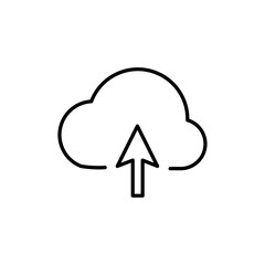 Upload to Cloud icon Outline vector for web ui