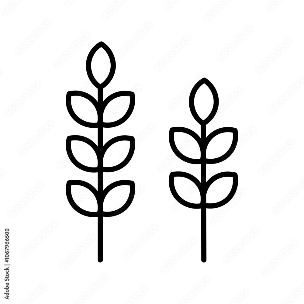 Poster Wheat icon Outline vector for web ui